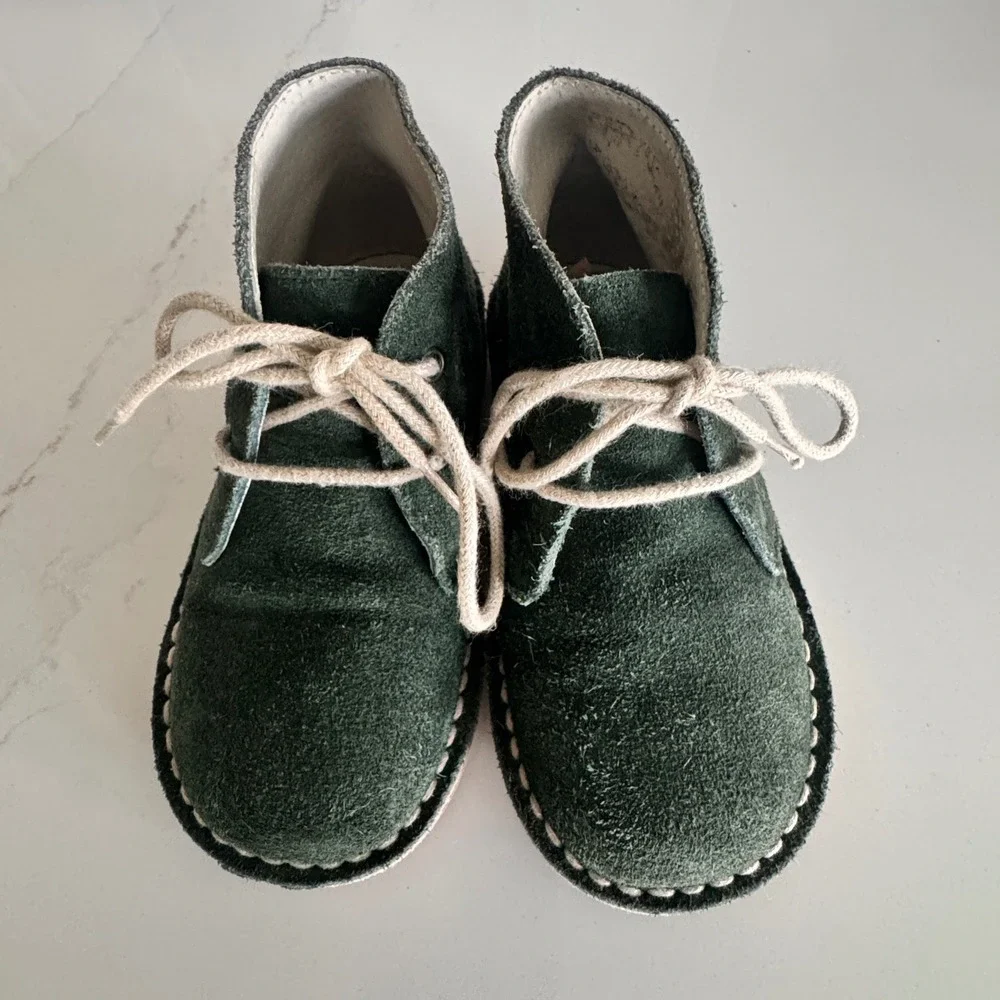 OTS Desert Boot Toddler Kid Size 25 Green Suede Lace Up Crepe Sole Spain Chukka